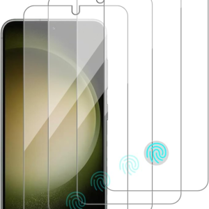 icsapr 4 pack tempered glass screen protector for samsung galaxy s23 – 9h hd scratch resistant case friendly