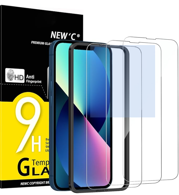 new’c 3 pack tempered glass screen protector for iphone 14 / 13 / 13 pro (6.1”) – 9h ultra clear case friendly new’c 3 pack tempered glass screen protector for iphone 14 / 13 / 13 pro (6.1”) – 9h ultra clear case friendly